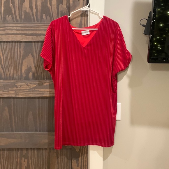 Red Adrienne Dress Velvet size small - Picture 1 of 2